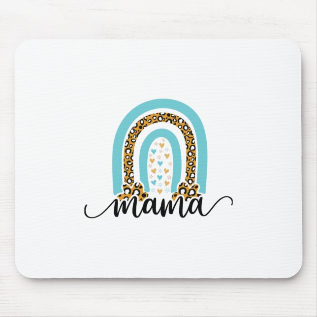 Mother Gift Rainbow Leopard Mama Mouse Mat (Front)