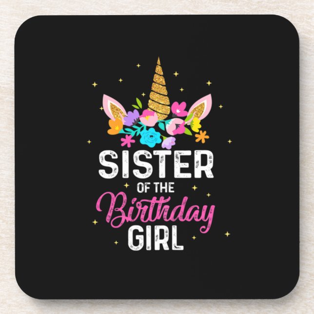 Mother Gift | Sister Of The Birthday Girl Birthday Coaster (Front)