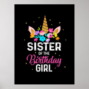 Mother Gift Sister Of The Birthday Girl Birthday Poster