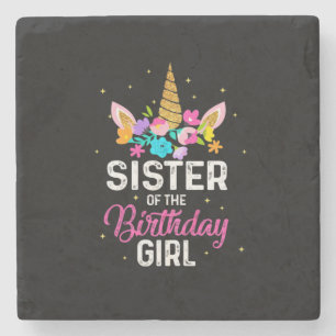 Mother Gift   Sister Of The Birthday Girl Birthday Stone Coaster