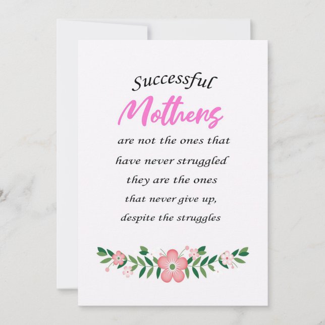 Mother Gift Successful Mothers Are Not The Ones Thank You Card (Front)