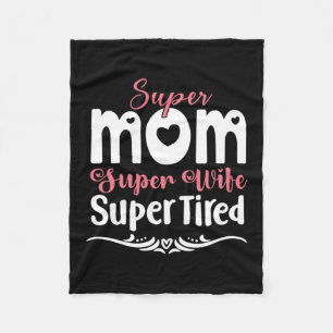 Mother Gift Super Mum Super Wife Fleece Blanket