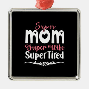 Mother Gift Super Mum Super Wife Metal Tree Decoration