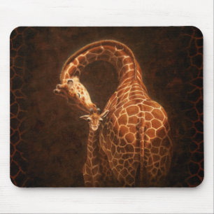 Mother Giraffe and Baby Mouse Mat