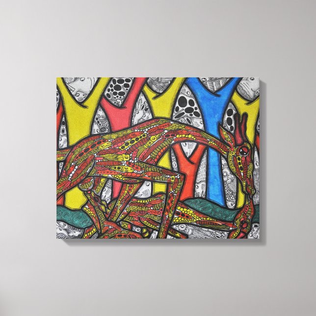 Mother Giraffe Canvas Print (Front)