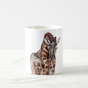 Mother Giraffe with Baby Giraffe Coffee Mug