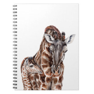 Mother Giraffe with Baby Giraffe Notebook