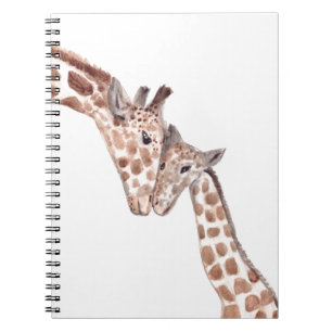 Mother giraffe with baby notebook
