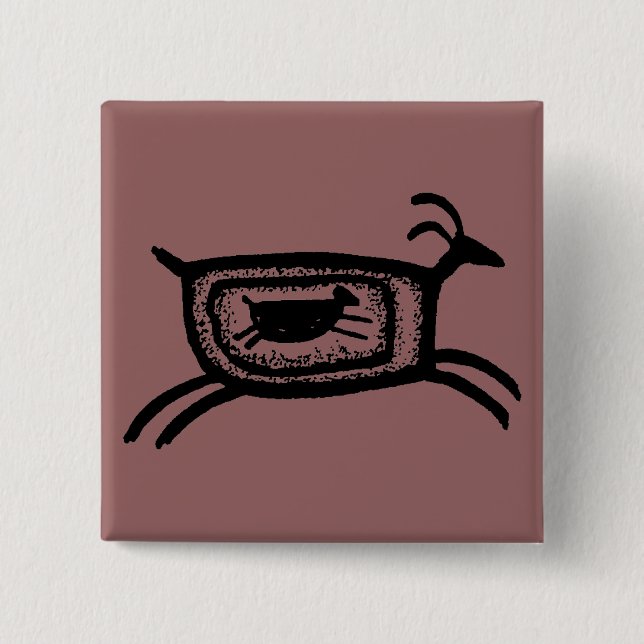 Mother goat-BW 15 Cm Square Badge (Front)