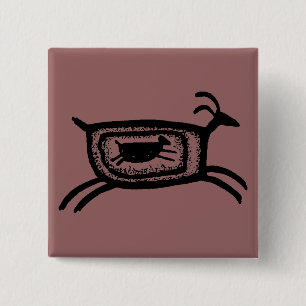 Mother goat-BW 15 Cm Square Badge