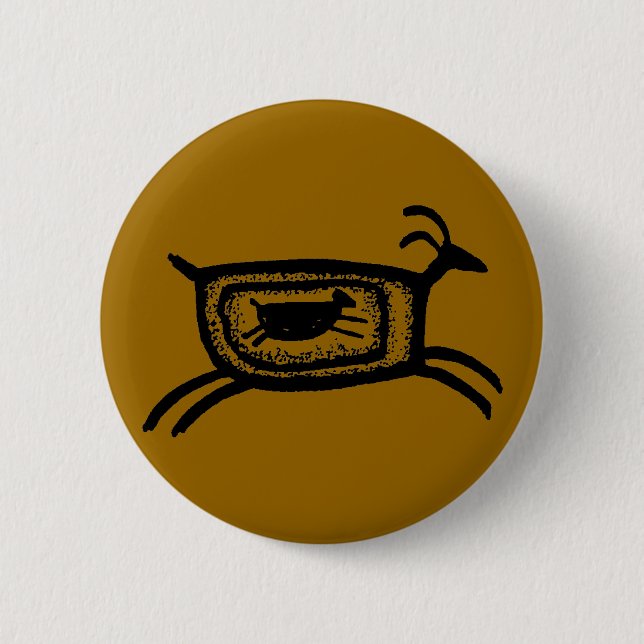 Mother goat-BW 6 Cm Round Badge (Front)