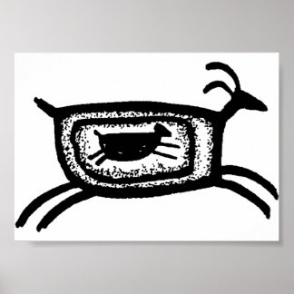 Mother goat-BW Poster