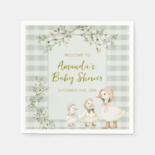 Mother Goose and Gosling Baby Shower Napkin