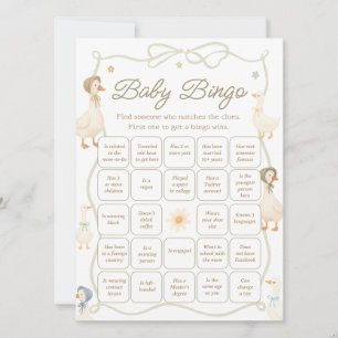 Mother Goose Baby Shower Find the Guest Bingo Game Invitation