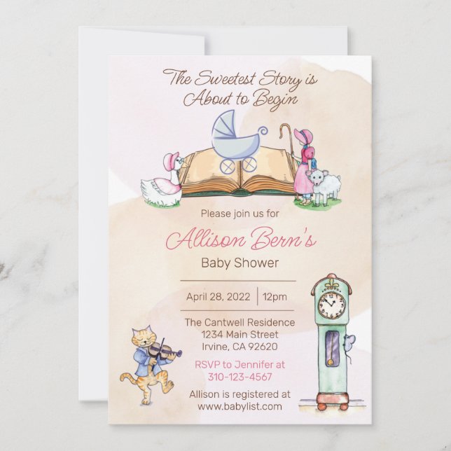 Mother Goose Baby Shower Invitation (Front)