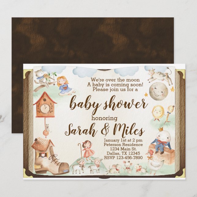 Mother Goose Baby Shower Invitation Invite (Front/Back)