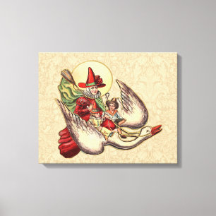 Mother Goose Child Antique Illustration Canvas Print
