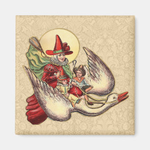 Mother Goose Child Antique Illustration Magnet