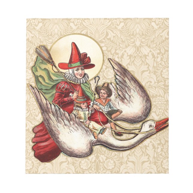 Mother Goose Child Antique Illustration Notepad (Front)