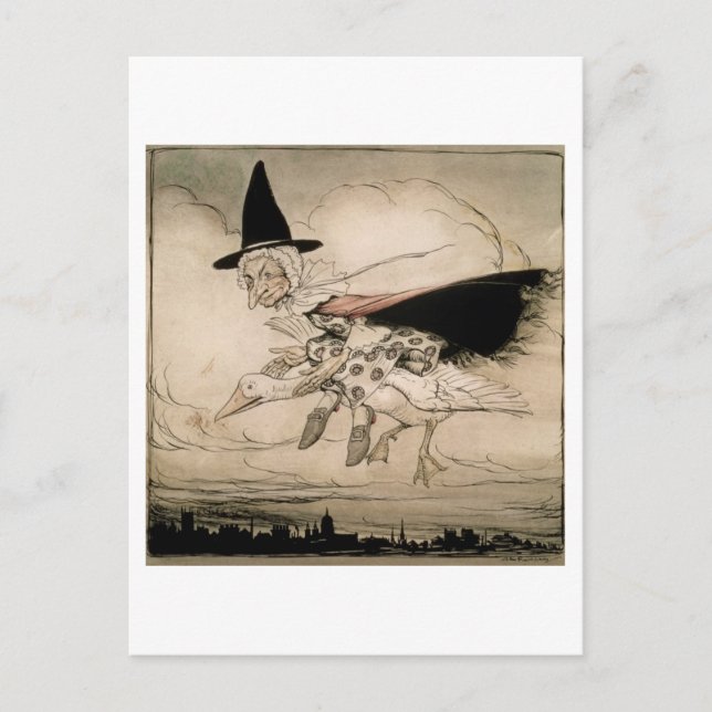 Mother Goose, frontispiece of 'Mother Goose The Ol Postcard (Front)