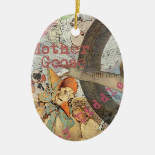 Mother Goose Nursery Rhyme Fairy Tale Ceramic Tree Decoration