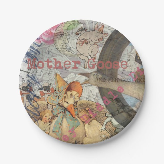 Mother Goose Nursery Rhyme Fairy Tale Paper Plate (Front)