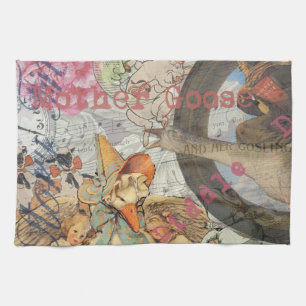 Mother Goose Nursery Rhyme Fairy Tale Tea Towel