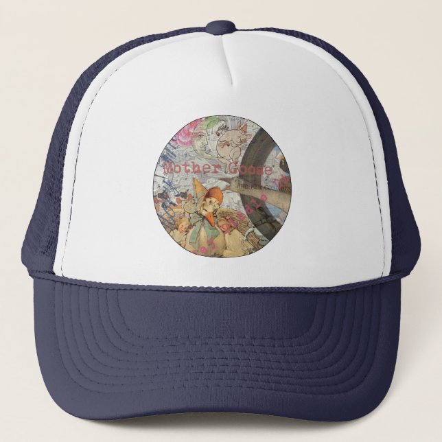 Mother Goose Nursery Rhyme Fairy Tale Trucker Hat (Front)
