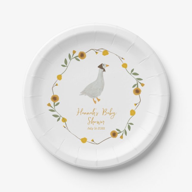 Mother Goose Nursery Rhyme Sunflower Paper Plate (Front)