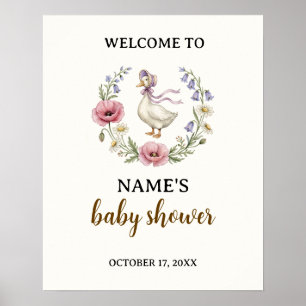 Mother Goose Wildflower Baby Shower Welcome Sign