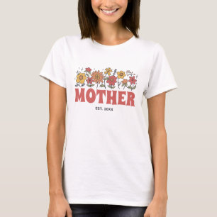 Mother Groovy Flower Vintage Floral Mother's Day T-Shirt