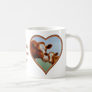 Mother Guernsey Cow and Cute Calf Coffee Mug