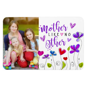 Mother Hand Drawn Flowers Hearts Saying Magnet