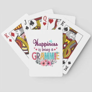 Mother Happiness Is Being A Grammie Ever Birthday Playing Cards