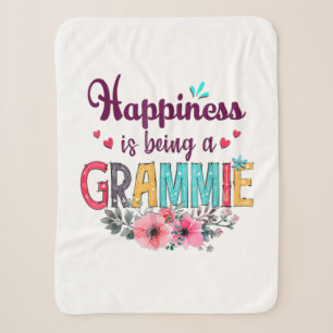 Mother Happiness Is Being A Grammie Ever Birthday Sherpa Blanket
