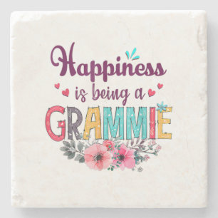 Mother Happiness Is Being A Grammie Ever Birthday Stone Coaster