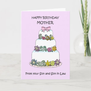 Mother Happy Birthday from Son and Son in Law Card