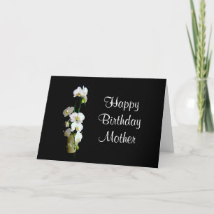 Mother Happy Birthday White Orchids Card
