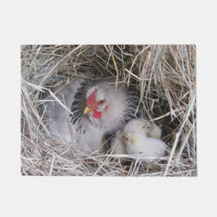 Mother Hen with New Chicks Doormat