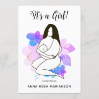 *~* Mother Holding Baby Floral Baby Shower Girl