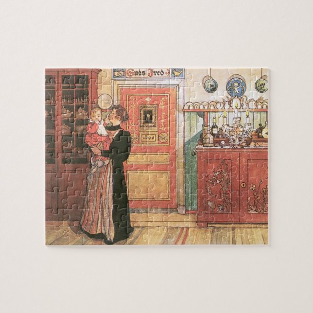 Mother Holding Baby in the Kitchen Jigsaw Puzzle (Horizontal)