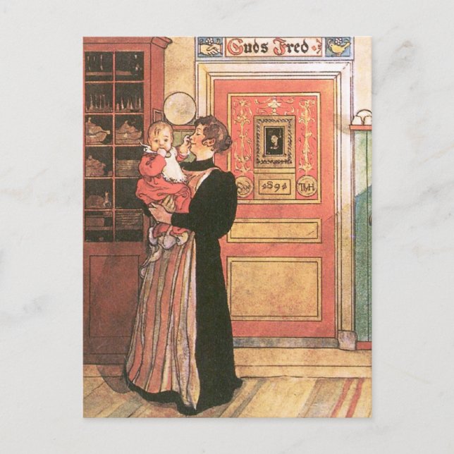 Mother Holding Baby in the Kitchen Postcard (Front)