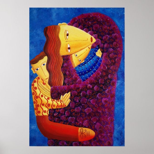 Mother Holding Her Two sons Poster (Front)