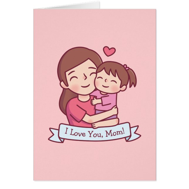 Mother Hugging Child, I Love You, Mum (Front)