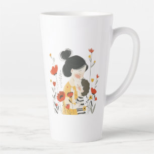 Mother Hugging her Son Asian Chinese Japanese Latte Mug
