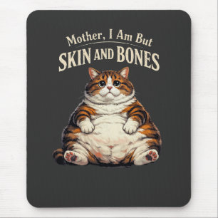 Mother, I Am But Skin and Bones – Funny Chubby Cat Mouse Mat