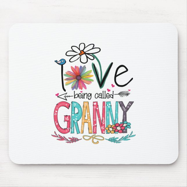 Mother I Love Being Called Granny Sunflower Birth Mouse Mat (Front)