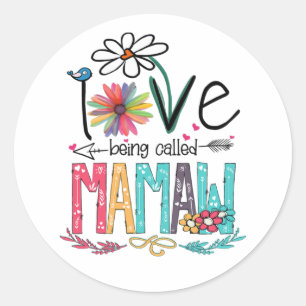 Mother I Love Being Called Mamaw Sunflower Classic Round Sticker