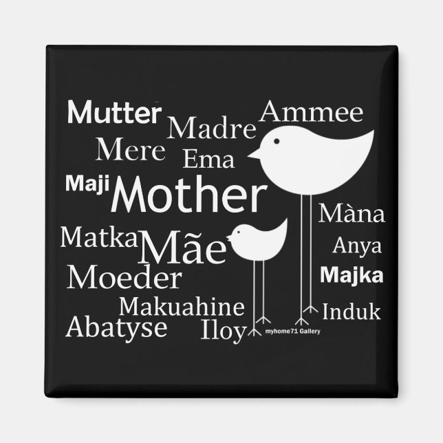 Mother in different languages magnet (Front)