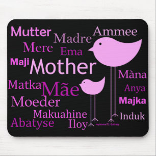 Mother in different languages mouse mat